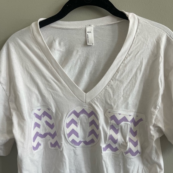 American Apparel Alpha Omicron Pi Chevron Letters Tee - Picture 2 of 2